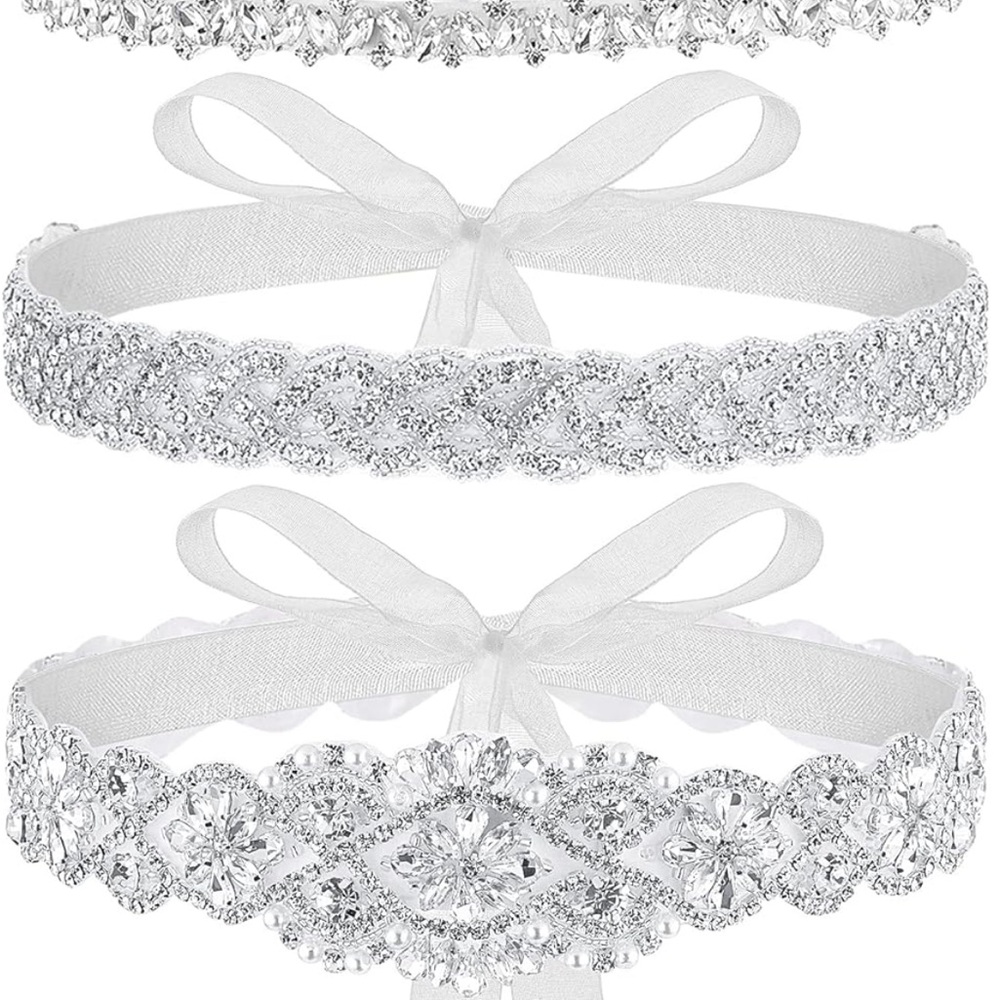 Elegant White Crystal Wedding Belt